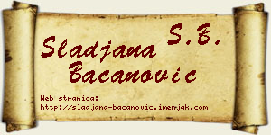 Slađana Bacanović vizit kartica
